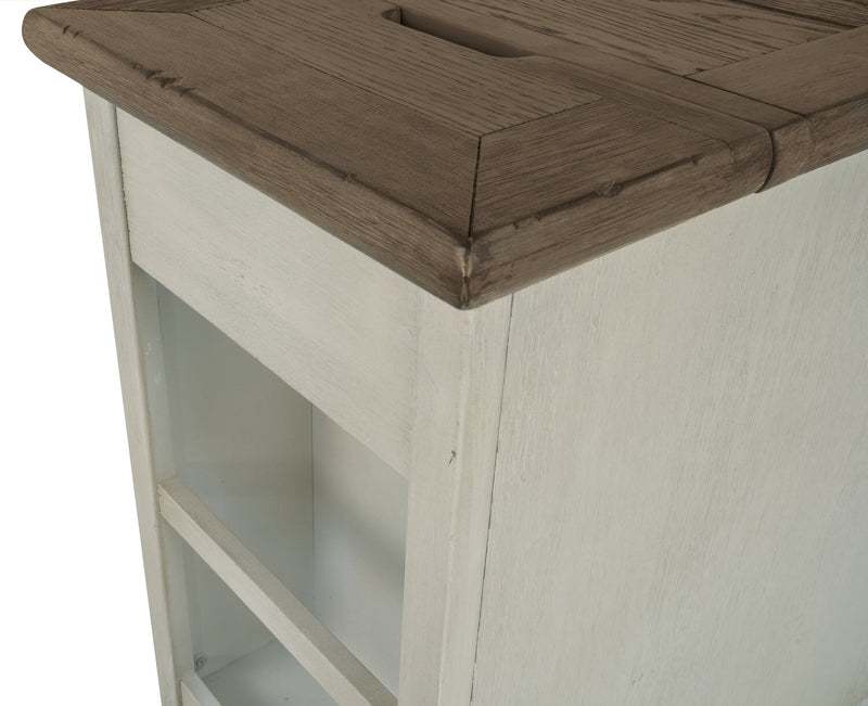 Table de fauteuil rustique Colby de 14 po avec rangement - bois deux teintes