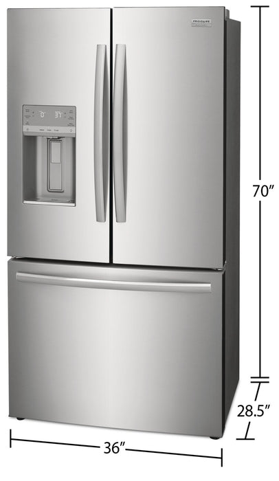 Réfrigérateur Frigidaire Gallery de 22,6 pi³ et de 36 po de profondeur comptoir à portes françaises - acier inoxydable Smudge-ProofMD - GRFC2353AF