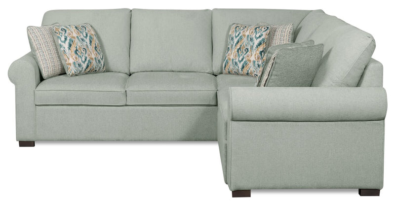 Sofa sectionnel de droite Haven de Scott Living 2 pièces en tissu de chenille - bleu écume de mer