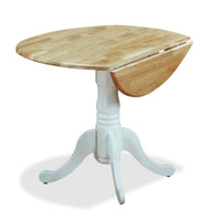 Table de salle à manger Hana de 40 po (L) à abattant, en bois et avec base piédestal - deux teintes, blanc et naturel