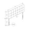 Estel Full Headboard - Brown - Contemporary style Headboard in Brown Medium Density Fibreboard (MDF), Solid Woods