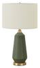 26" Green and Gold Ceramic Table Lamp|Lampe de table de 26 po en céramique verte et dorée