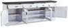Emry 84" TV Stand  - Traditional style TV Stand in White and brown Medium Density Fibreboard (MDF)