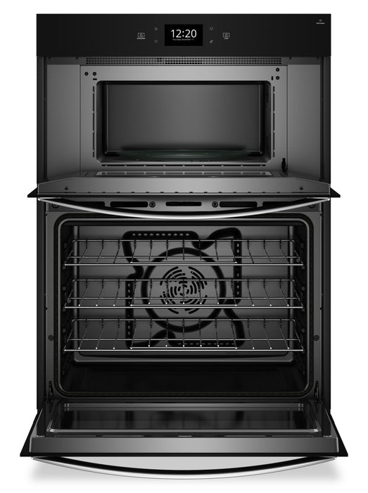 Four mural combiné électrique Whirlpool de 4,3 pi³ et de 27 po avec convection véritable - acier inoxydable résistant aux traces de doigts - WOEC7027PZ