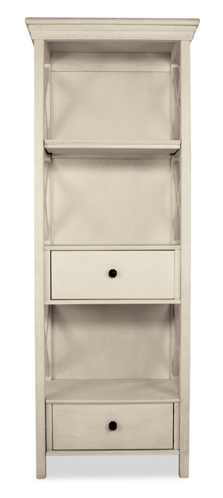 Étagère Isla de 25,4 po (L) avec tiroirs de rangement - blanc antique