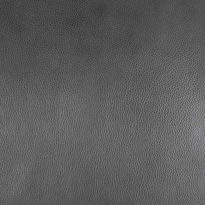 Fauteuil Vita de Château d’Ax de 44 po en cuir 100 % véritable avec coutures à motif de diamant et pattes en bois - gris anthracite