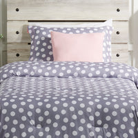  Ensemble d'édredon Portia 3 pièces pour lit simple - gris