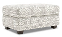 Pouf de rangement The Trunk de Sofa Lab de 39 po fabriqué au Canada en tissu - Greystone multicolore