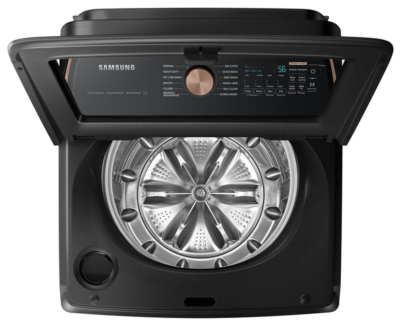 Laveuse haute efficacité Samsung à chargement par le haut de 6,2 pi³ - acier inoxydable noir - WA54CG7550AVA4