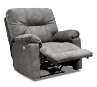 Fauteuil à inclinaison électrique Gybson de 38 po fabriqué au Canada en tissu - gris