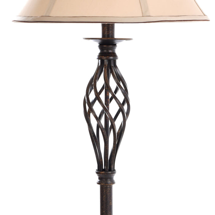 Ensemble 3 lampes Fiona traditionnelles bronze antique, 2 lampes de table et 1 lampe à pied