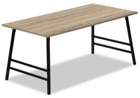Table à café moderne Atlas de 40 po - dessus taupe avec pattes en métal noir