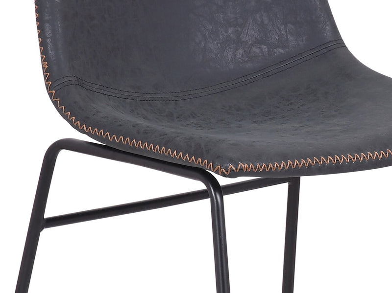 Ensemble de salle à manger Amos 5 pièces en métal avec table de 60 po (L) et 4 chaises - gris