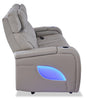 Elite Genuine Leather Power Reclining Sofa with Massage Function and Power Headrests - Grey 