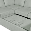 Scott Living Haven 3-Piece Right-Facing Chenille Fabric Sleeper Sectional with Storage Chaise - Seafoam Blue | Sofa-lit sectionnel de droite Haven de Scott Living 3 pièces en tissu de chenille avec fauteuil long de rangement - bleu écume de mer