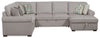 Scott Living Haven 3-Piece Right-Facing Chenille Fabric Sleeper Sectional with Storage Chaise - Grey | Sofa-lit sectionnel de droite Haven de Scott Living 3 pièces en tissu de chenille avec fauteuil long de rangement - gris