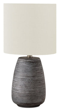 Lampe de table de 19 po en céramique texturée grise