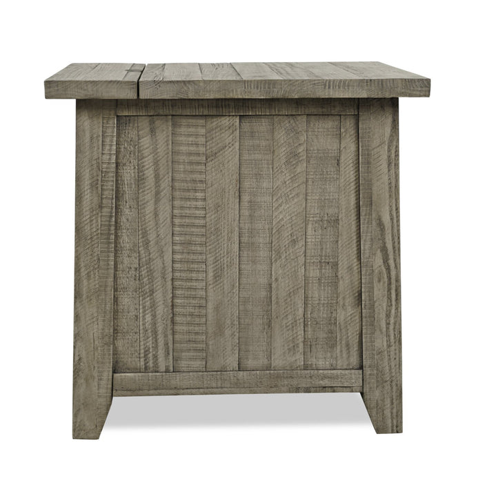 Table de fauteuil rustique Colson de 18 po avec rangement - bois de grève 