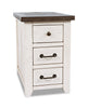 Morgan Chairside Table with USB - White