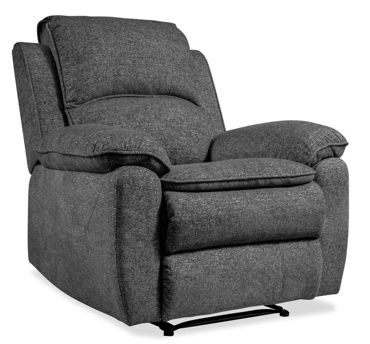 Fauteuil inclinable Chandler de 37 po en tissu de chenille - gris