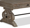 Tinley Park 50" Traditional Coffee Table with Storage and Shelf - Grey-Brown Pine with Scroll Design Base|Table à café traditionnelle Tinley Park de 50 po avec rangement et tablette - pin gris-brun avec base à volutes