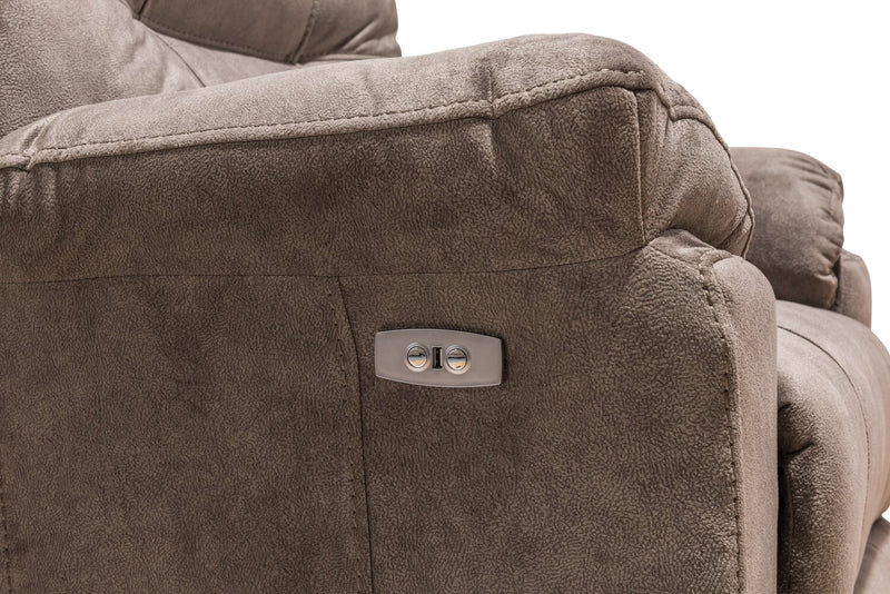 Fauteuil à inclinaison électrique Gybson de 38 po fabriqué au Canada en tissu - brun latté