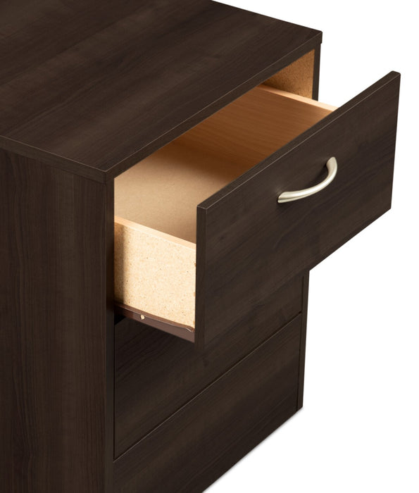 Table de nuit Arlo de 18,3 po (L) x 22 po (H) à 2 tiroirs, fabriquée au Canada - brun espresso