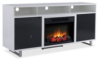 Meuble pour téléviseur moderne Ignatius de 64 po avec foyer électrique, rangement et système de gest