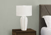 27" Cream Ceramic Table Lamp with Ivory Shade|Lampe de table de 27 po en céramique crème avec abat-jour ivoire