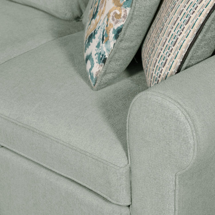 Sofa sectionnel de droite Haven de Scott Living 2 pièces en tissu de chenille - bleu écume de mer