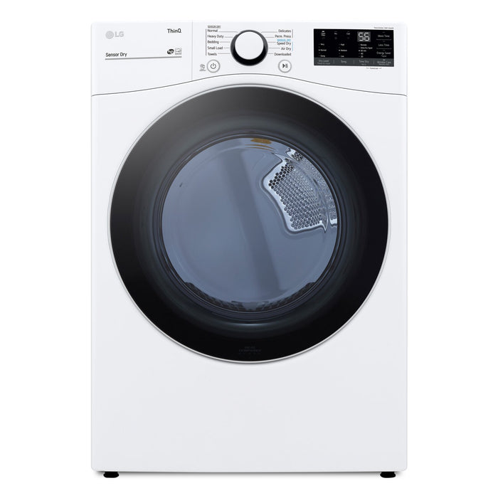 Laveuse à chargement frontal de 5,2 pi³ et sécheuse à gaz de 7,4 pi³ avec IA de LG - blanches