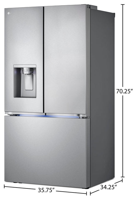 Réfrigérateur LG de 31 pi³ et de 36 po à portes françaises de profondeur standard MAXMC - acier inoxydable Smudge-ProofMD - LRYXS3106S