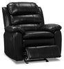 Adam Leather-Look Fabric Glider Recliner - Black 