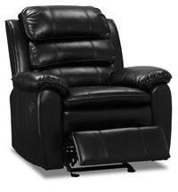Fauteuil coulissant inclinable Adam de 34,45 po en tissu d’apparence cuir - noir