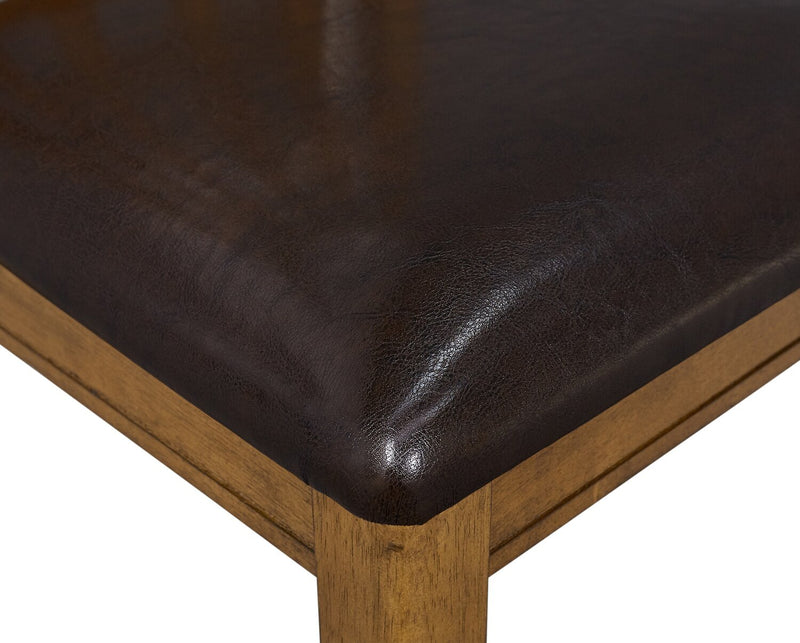 Chaise de salle à manger Dena en tissu de cuir végétalien - chêne brun