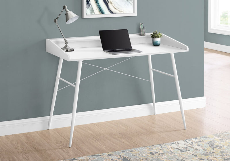 Bureau Jeremy de 47,25 po avec petite crédence - blanc