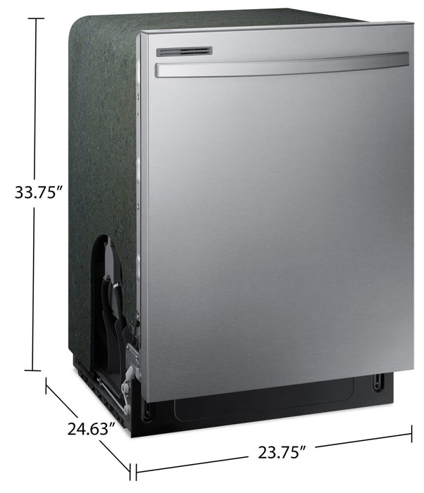 Lave-vaisselle encastré Samsung à 53 dBA de 24 po avec commandes sur le dessus et cuve hybride - DW80CG4021SRAA
