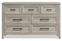 Commode Lara de 60,6 po (L) x 38 po (H) à 7 tiroirs pour la chambre à coucher - gris antique