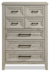 Commode verticale Lara de 33,9 po (L) x 50,5 po (H) à 5 tiroirs pour la chambre à coucher - gris antique