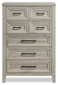 Commode verticale Lara de 33,9 po (L) x 50,5 po (H) à 5 tiroirs pour la chambre à coucher - gris antique