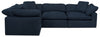 Eclipse 5-Piece Linen-Look Fabric Modular Sectional - Navy 
