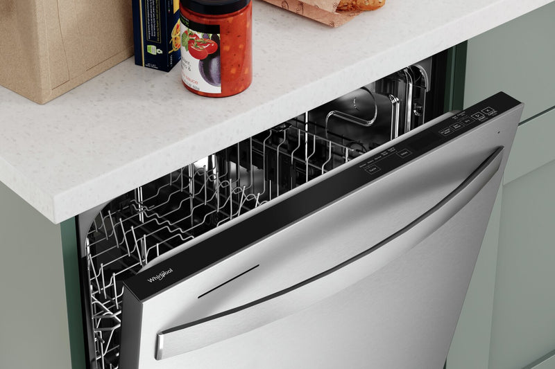 Lave-vaisselle encastré Whirlpool de 24 po et de 50 dBA avec commandes sur le dessus - acier inoxydable résistant aux traces de doigts - WDT740SALZ