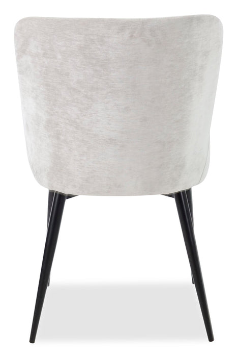 Chaise de salle à manger Lexi en tissu d’apparence velours et en métal - taupe