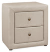 Table de nuit rembourrée Zara de 20,5 po (l) x 20,75 po (H) à 2 tiroirs - beige