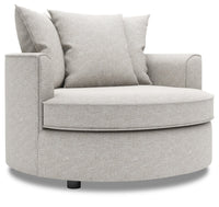 Fauteuil d’appoint enveloppant Sofa Lab de 48 po fabriqué au Canada en tissu de chenille - argenté Luxury Silver
