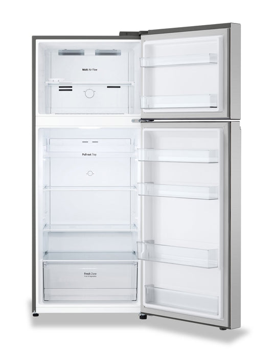 Réfrigérateur LG de 13 pi³ et de 28 po à congélateur supérieur - argenté platine- LT13C2000V