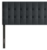 Ellis Upholstered Headboard in Charcoal Fabric, Button Tufted - Queen Size | Tête de lit rembourrée Ellis en tissu anthracite avec capitonnage à boutons - format grand lit