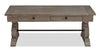 Tinley Park 50" Traditional Coffee Table with Storage and Shelf - Grey-Brown Pine with Scroll Design Base|Table à café traditionnelle Tinley Park de 50 po avec rangement et tablette - pin gris-brun avec base à volutes