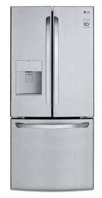 Réfrigérateur LG de 22 pi³ et de 30 po à portes françaises - acier inoxydable Smudge-ProofMD - LRFWS…