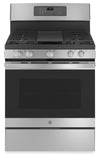 Cuisinière à gaz GE de 5 pi³ avec autonettoyage et friture à air - acier inoxydable - JCGB735SPSS